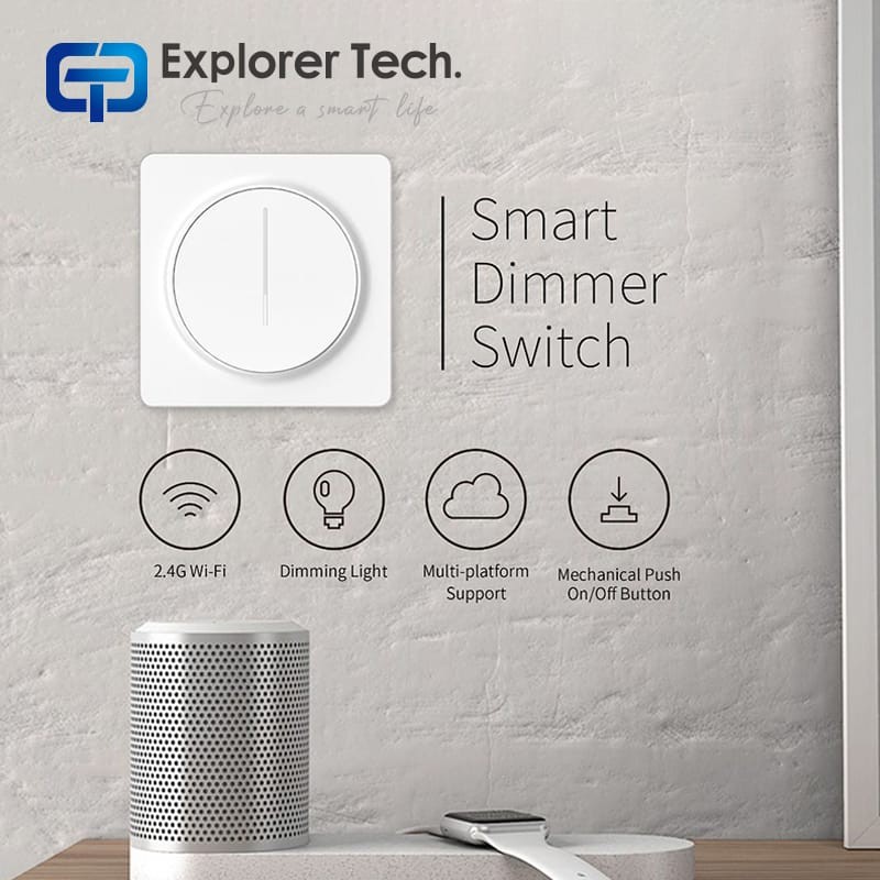 Smart Dimmer Switch, Tuya Smart WiFi Light Switch, Remote Control Smart Touch Dimmer Wall Switch