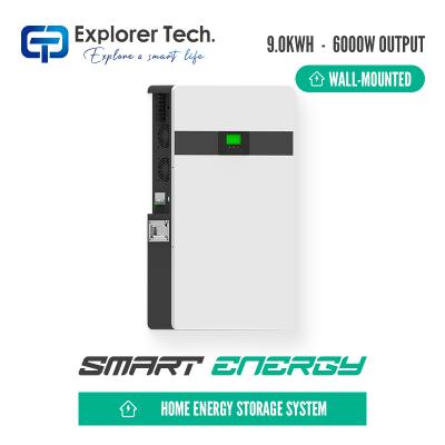 Smart home Energy Storage system 9kWh Integrated inverter energy storage battery supports 6000W AC stabilized output